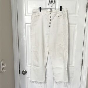Women's White Button-Fly Jeans